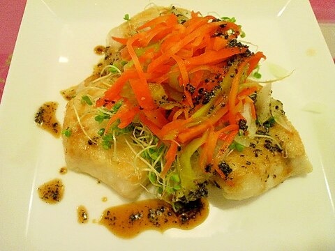 かじきソテー 中華風黒ごまソース